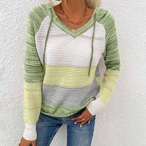 Zowodo Women’s Hoodie Sweater sz L Open Knit NEW #Z151​​​